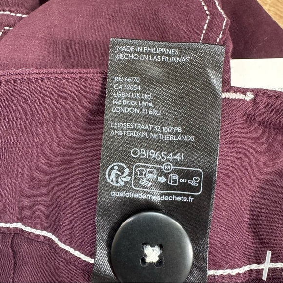 NWT Anthropologie The Colette Cropped Wide Leg Linen Pants Contrast Brown Purple - Picture 9 of 13